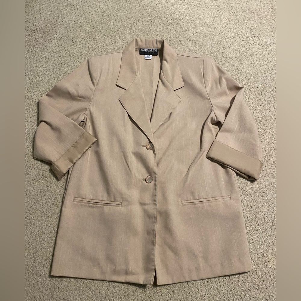 Sag Harbor Tan Blazer Classic Suit Jacket